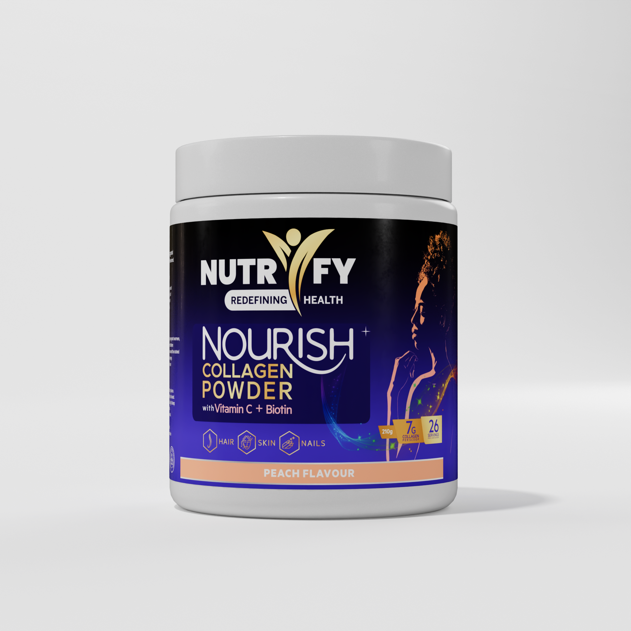 Collagen Powder 210g – Peach Flavor
